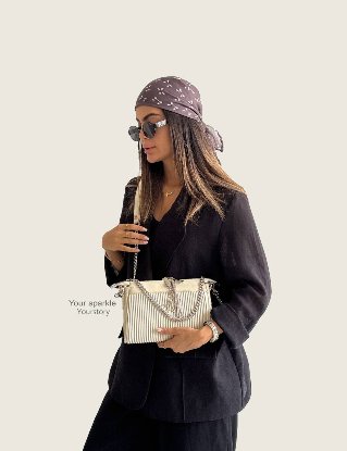 تصویری از کیف دوشی طرح خامه دوزی کبریتی سنتوزا کد 2002