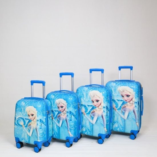 ست چمدان کودک طرح السا تک آبی یخی