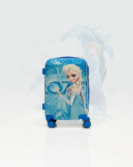 چمدان کودک طرح السا تک آبی یخی سایز متوسط