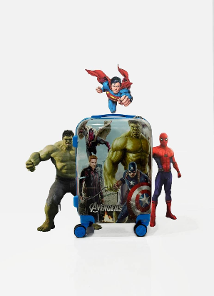 تصویری از چمدان کودک طرح ابرقهرمانی سایز کوچک