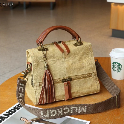 تصویری از کیف دوشی کتان موجیتو کد 0038