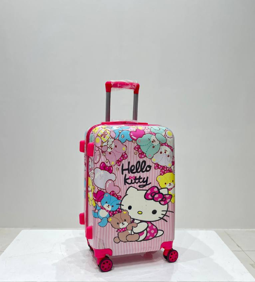 چمدان زده دار مانلو سایز متوسط صورتی