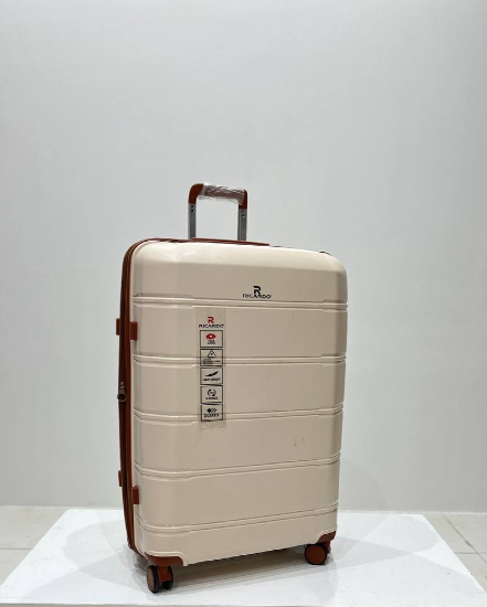 چمدان زده دار ریکاردو سایز بزرگ کرم نسکافه ای