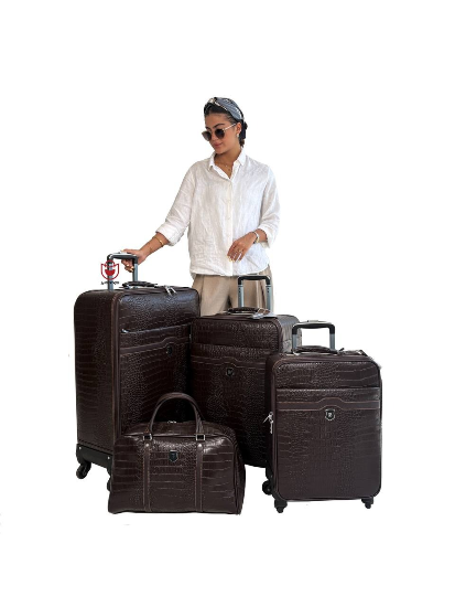 ست چمدان سلطنتی شکلاتی | چهار سایز لوکس برای سفرهای خاص