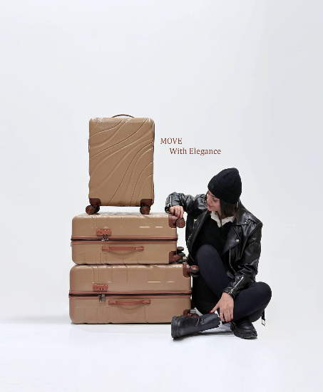 ست چمدان 3 تکه  اقتصادی طرح موج دار