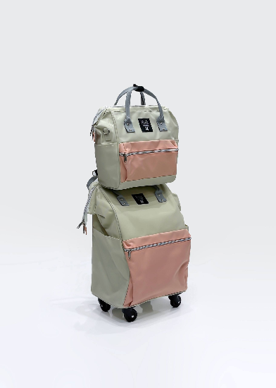 کیف و ساک دوقلو چرخ دار کرم صورتی HANENTON