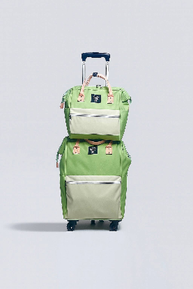 تصویری از کیف و ساک دوقلو چرخ دار سبز کرمHANENTON