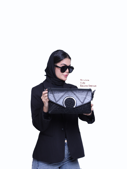 کیف دوشی زنانه چرم سنتوزا با خامه دوزی گندمی کج راه کد 957