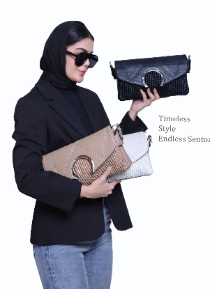 تصویری از کیف دوشی زنانه چرم سنتوزا با خامه دوزی گندمی کد 957-S2