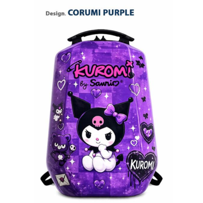 تصویری از کوله پشتی مدرسه ای هارد کیس MARINOX MARVEL طرح کرومی بنفش Kuromi purple کد1050