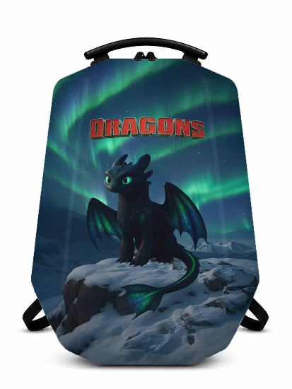کوله پشتی مدرسه ای هارد کیس MARINOX MARVEL طرح  دراگون DRAGONS کد1050